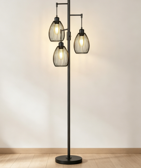 Dimmable Farmhouse/Industrial Style Floor Lamp